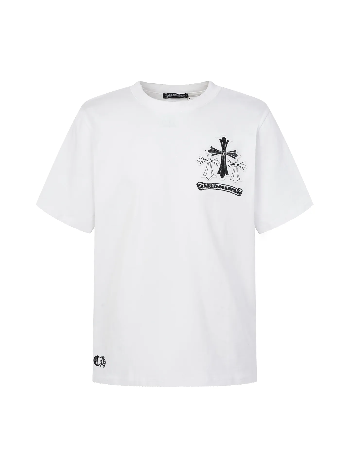 Chrome Hearts/ T ， ， ， ！！ ， ！ # ， ； 。 oversize ， ！ ， ！ “ ” 💏 : Black White Size: S-XL